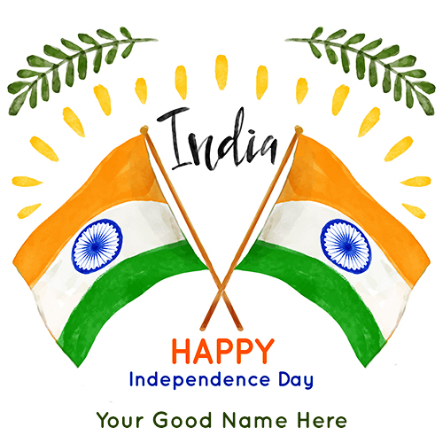 15th August Independence Day 2025 Greeting Cards With Name